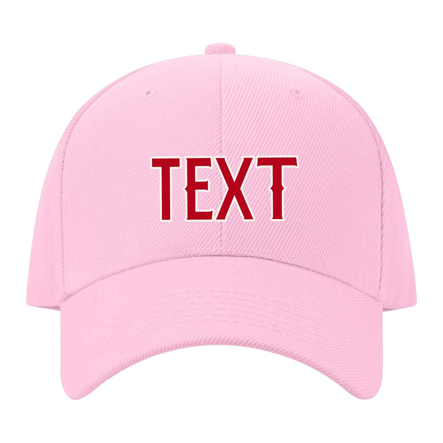 Custom Light Pink Crimson Red Hat 13B21814