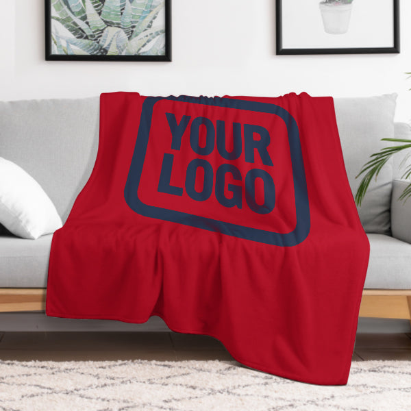Custom Red Navy Blue Blanket