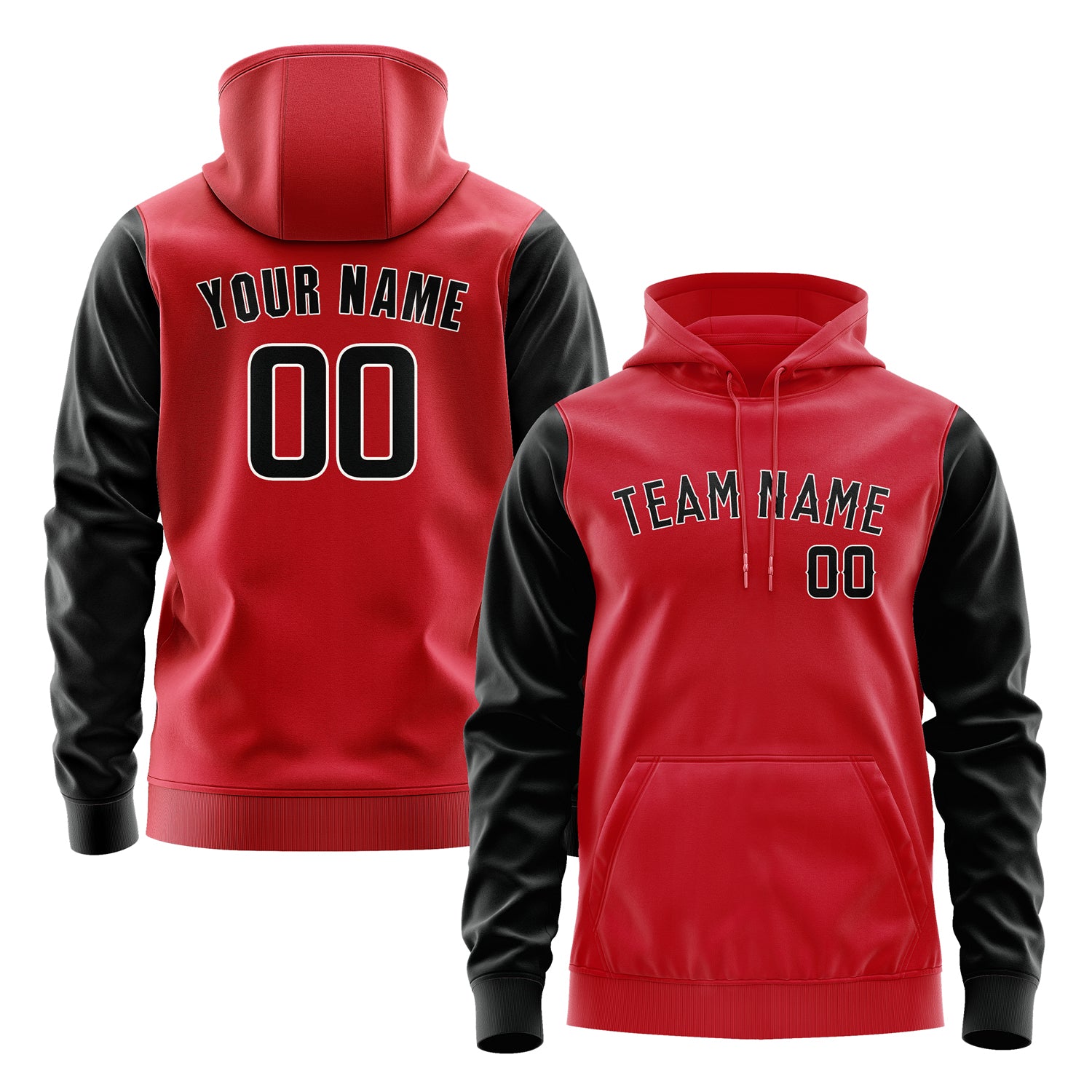 Custom Red Black Hoodie 1414171714B31817