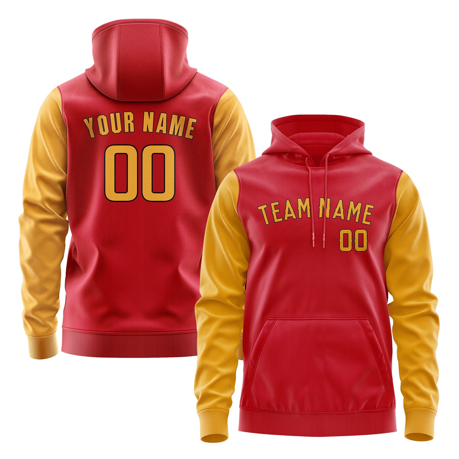 Custom Red Yellow Hoodie 1414191914B31719