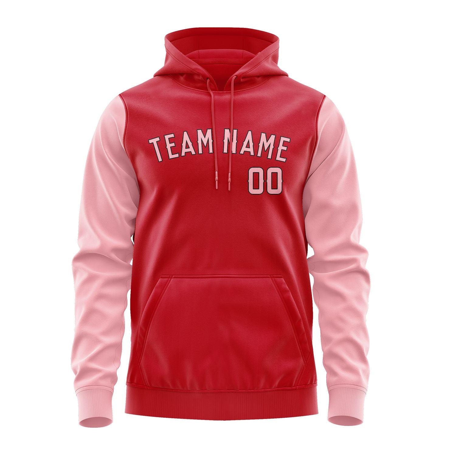 Custom Red Light Pink Hoodie 1414212114B31721