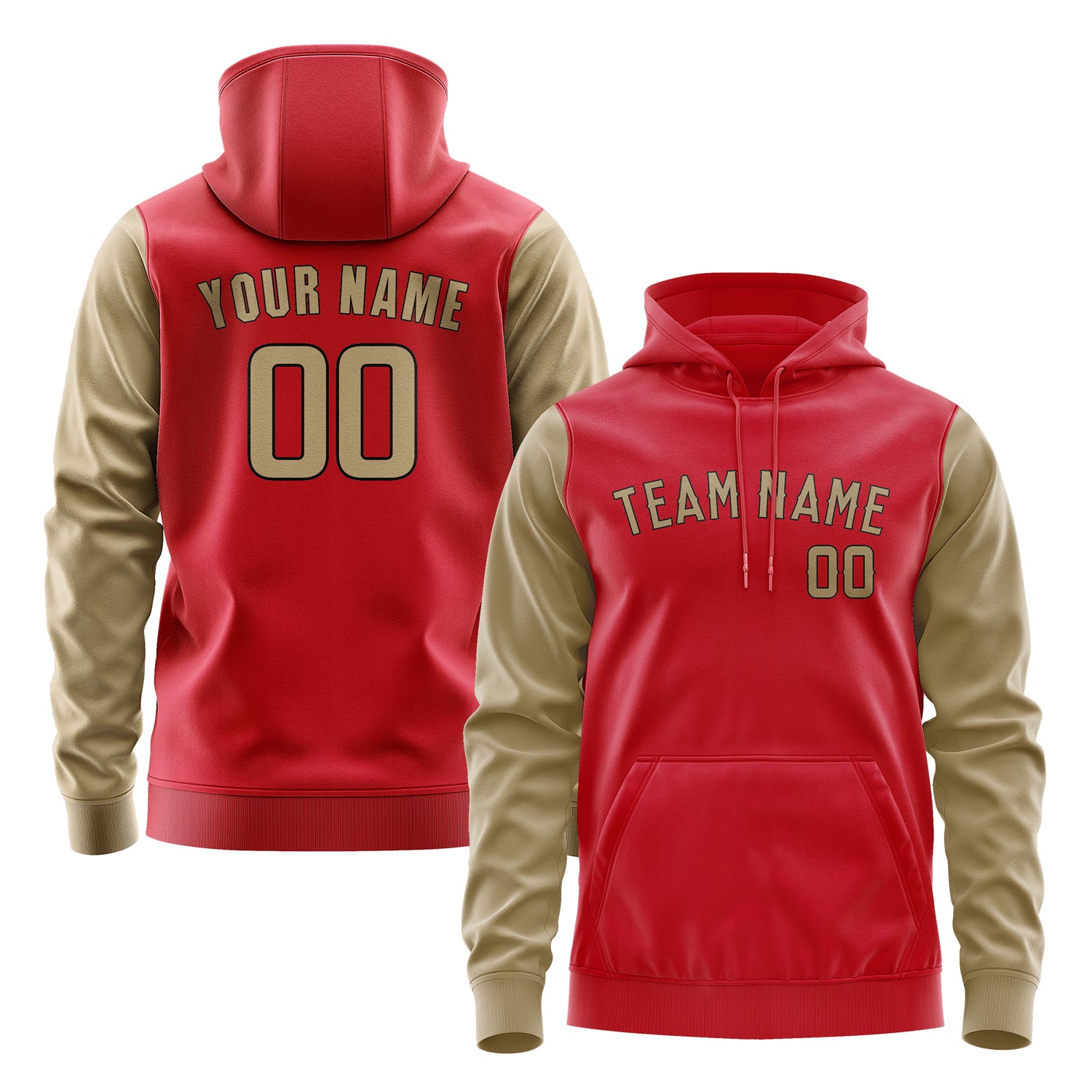 Custom Red Light Khaki Hoodie 1414252514B31725