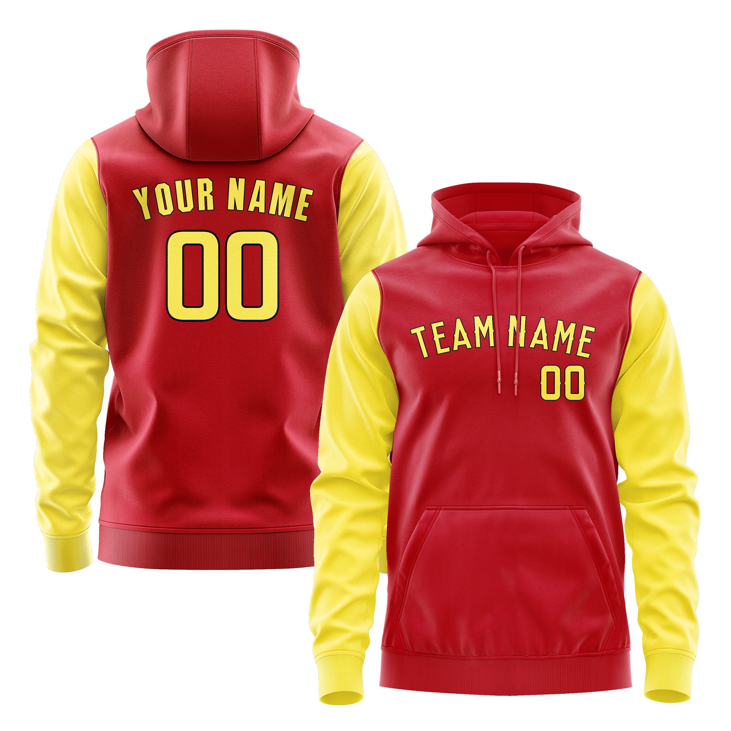 Custom Red Light Yellow Hoodie 1414262614B31726