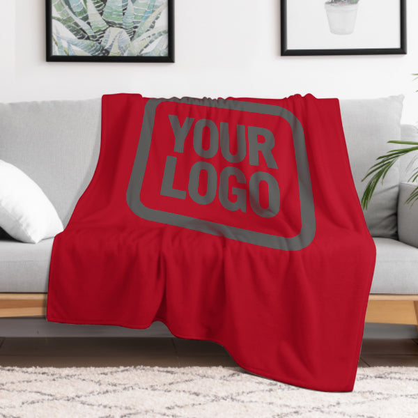 Custom Red Dark Gray Blanket