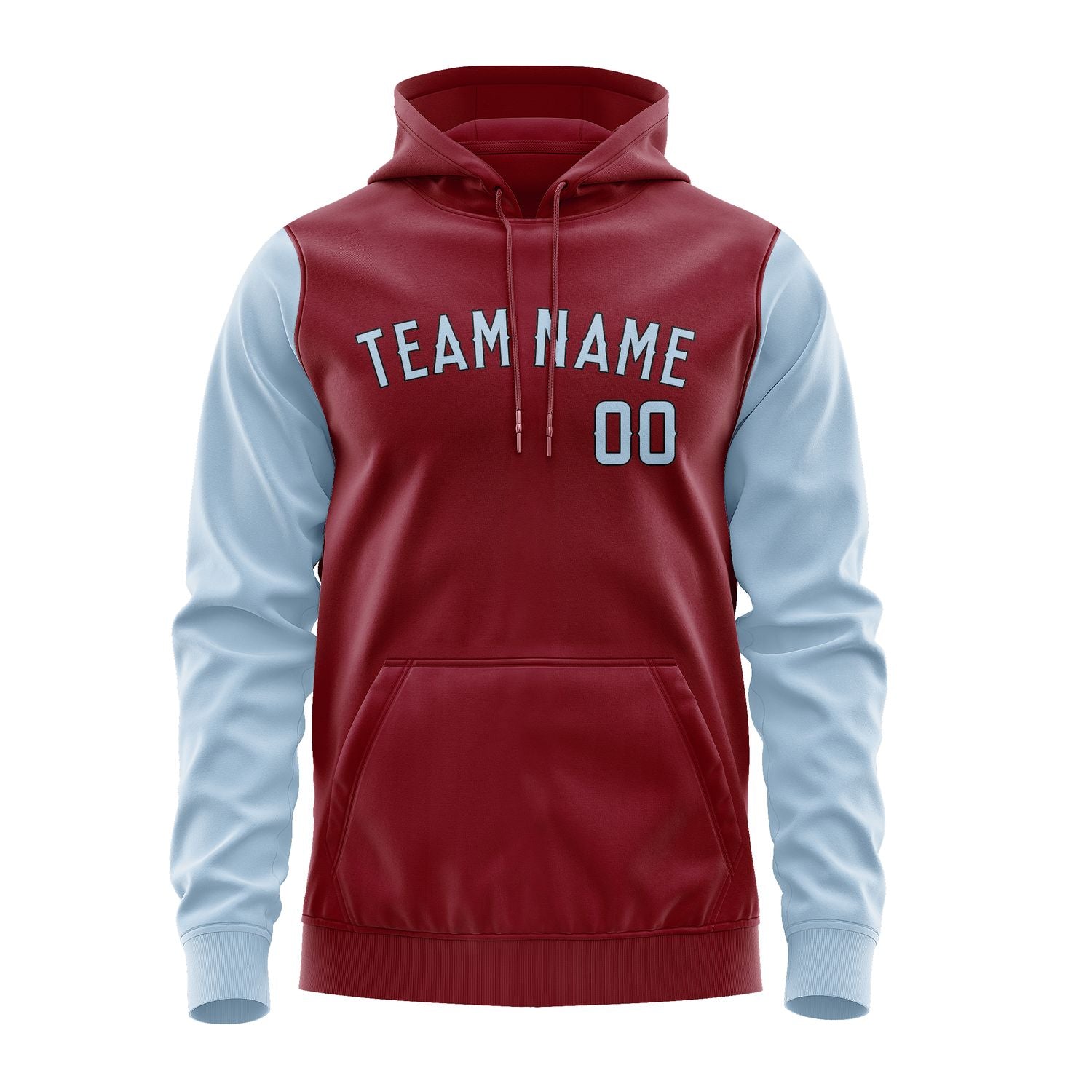 Custom Crimson Red Light Blue Hoodie 1515080815B31708