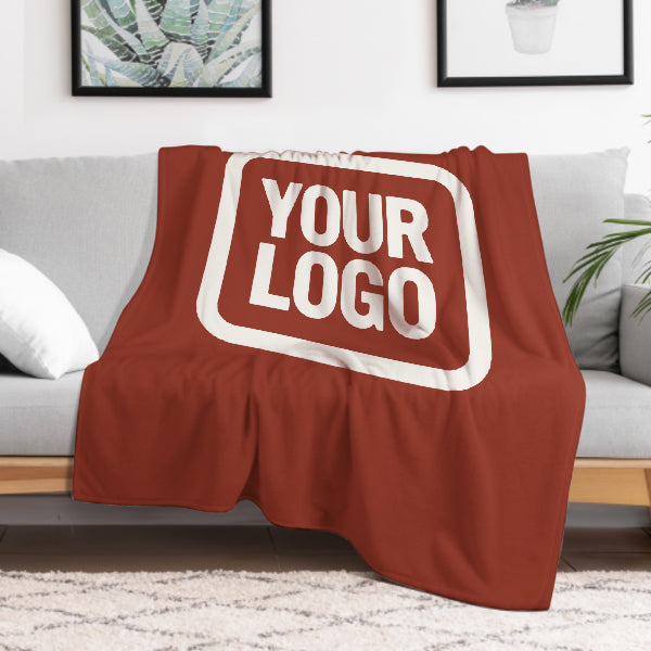 Custom Coral Red White Blanket