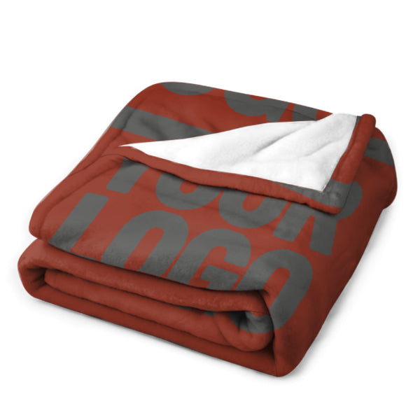 Custom Coral Red Dark Gray Blanket