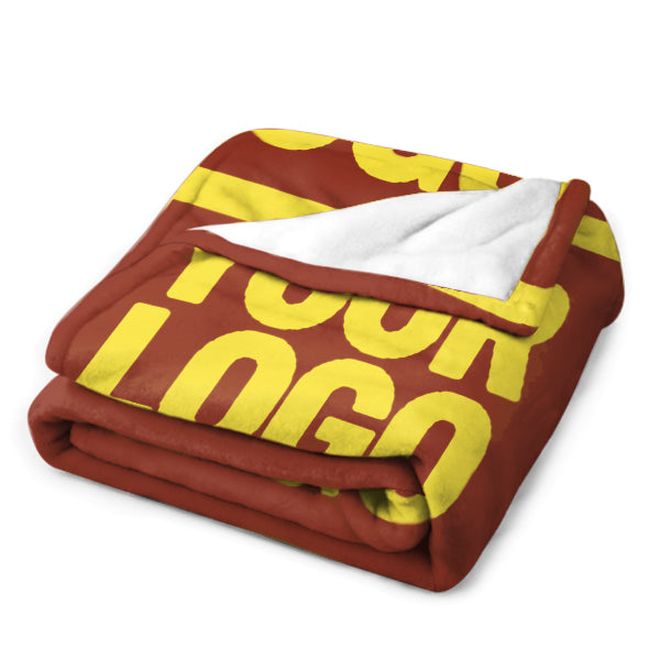 Custom Coral Red Pale Yellow Blanket