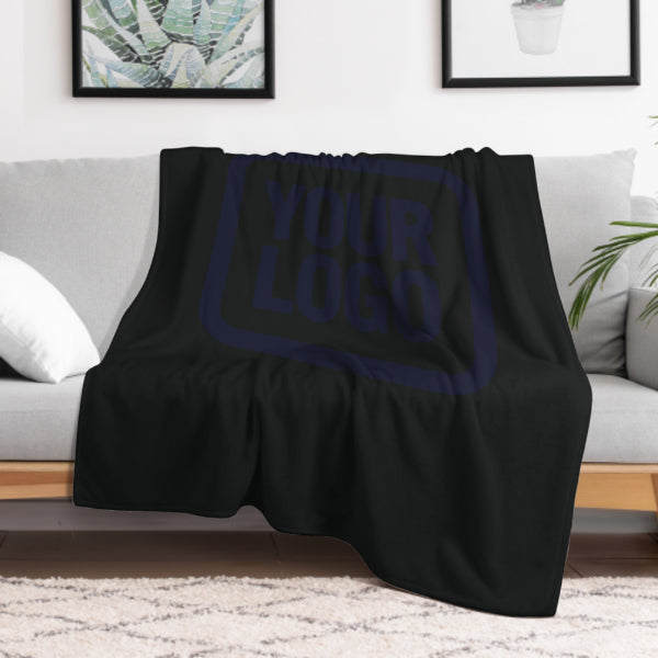 Custom Black Steel Blue Blanket