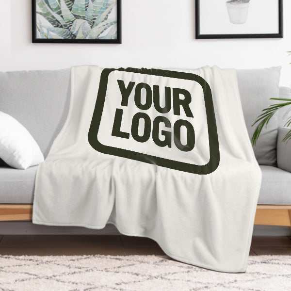 Custom White Dark Olive Blanket