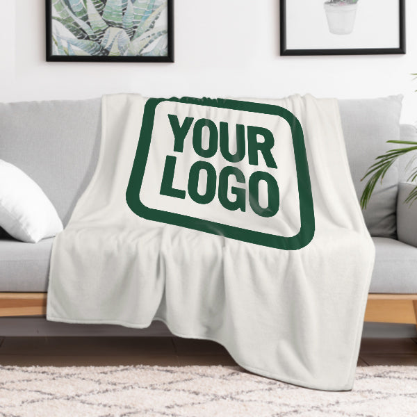 Custom White Moss Green Blanket