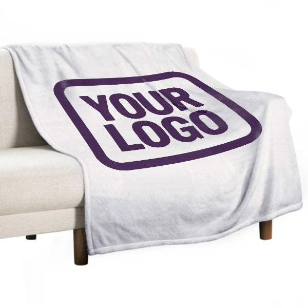 Custom White Purple Blanket
