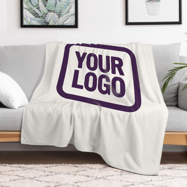 Custom White Purple Blanket