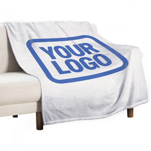 Custom White Sky Blue Blanket