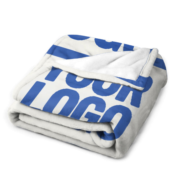 Custom White Sky Blue Blanket