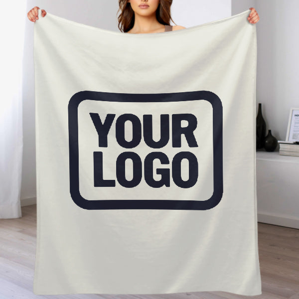 Custom White Steel Blue Blanket