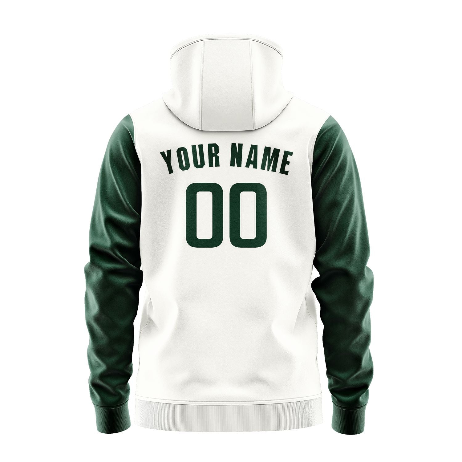 Custom White Green Hoodie 1818050518B31805