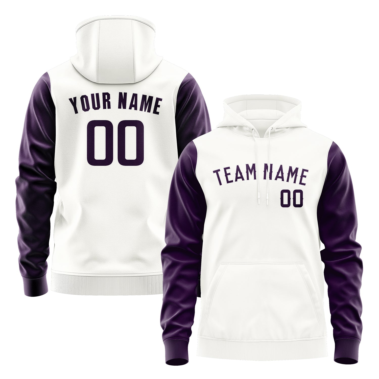 Custom White Purple Hoodie 1818070718B31807