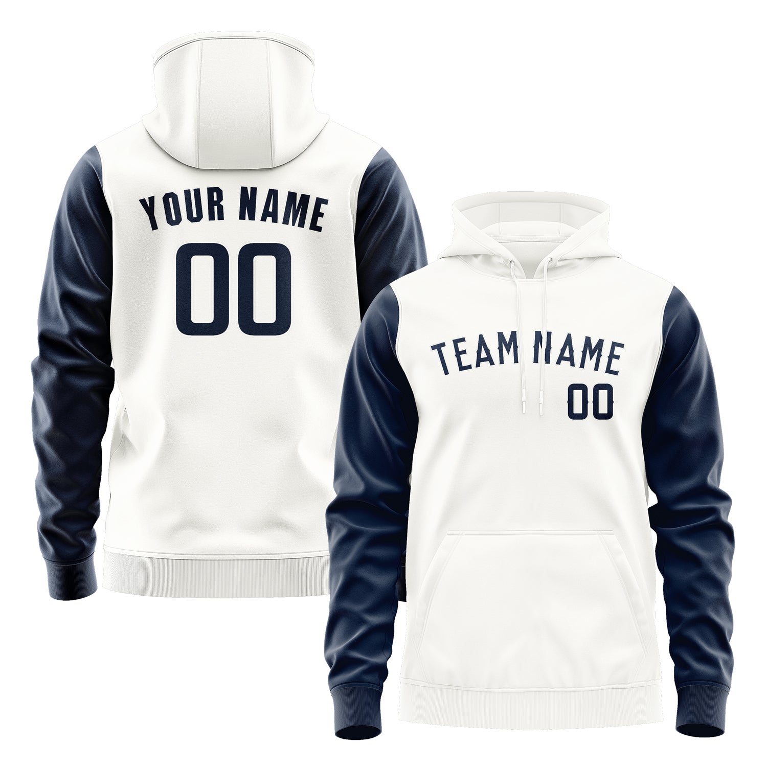 Custom White Blue Hoodie 1818101018B31810