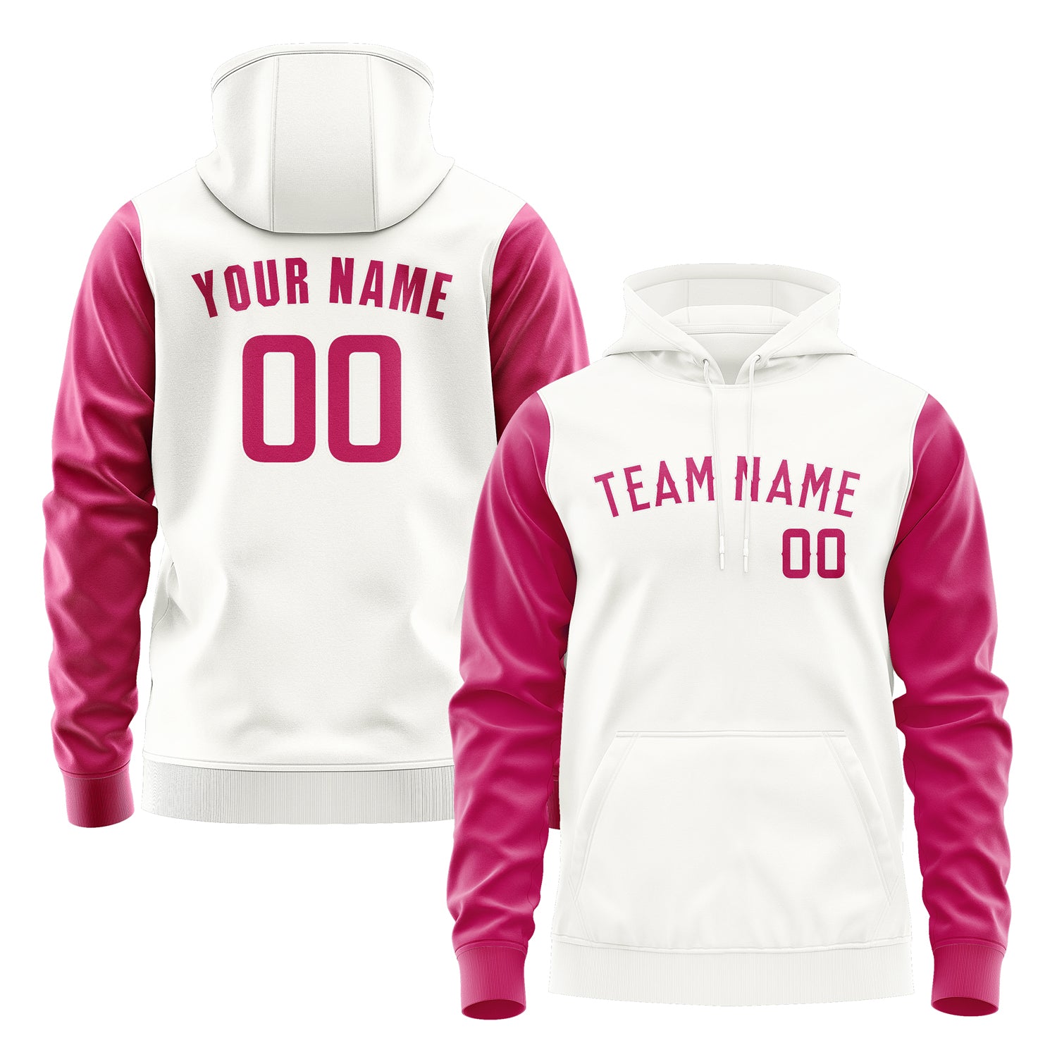 Custom White Pink Hoodie 1818131318B31813