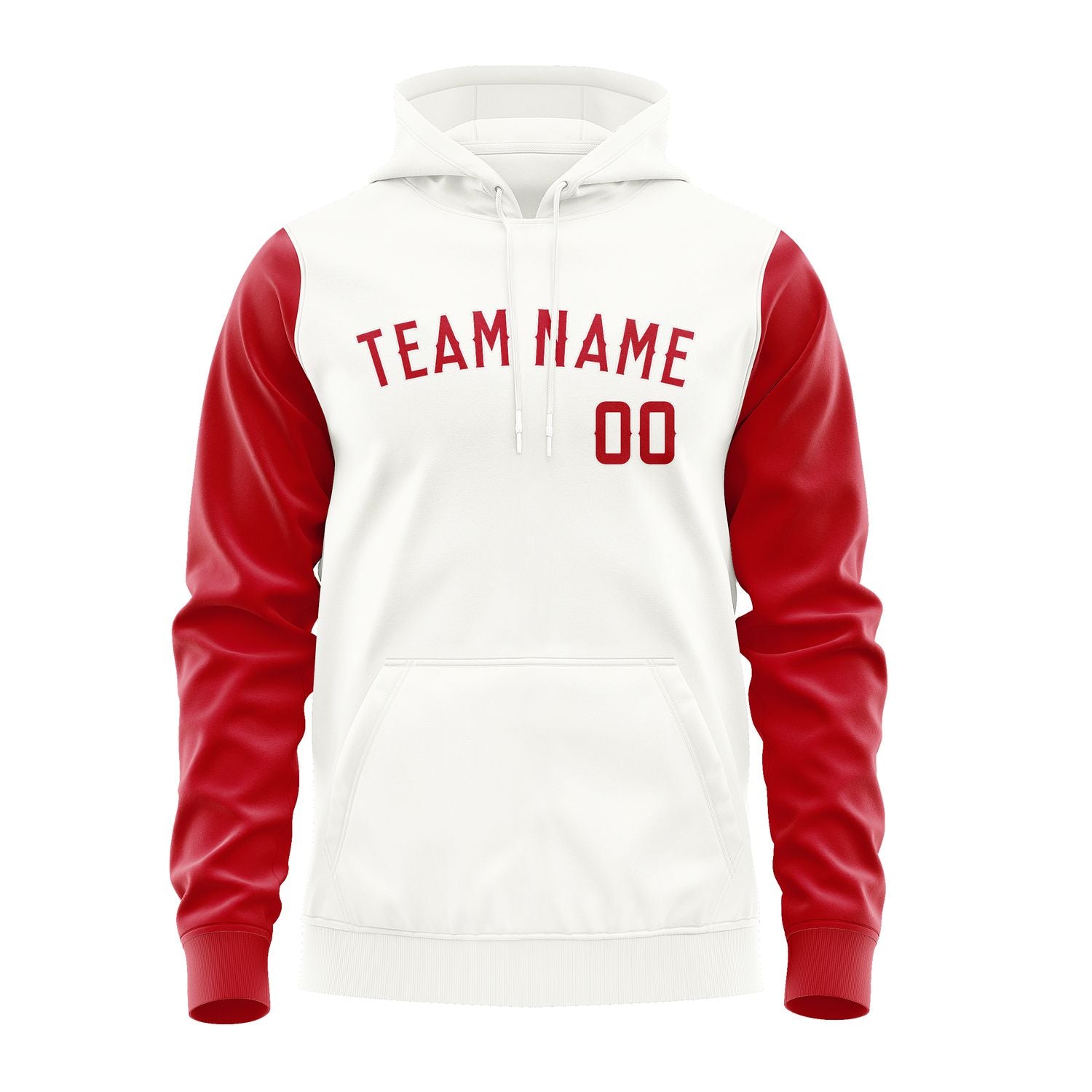 Custom White Red Hoodie 1818141418B31814