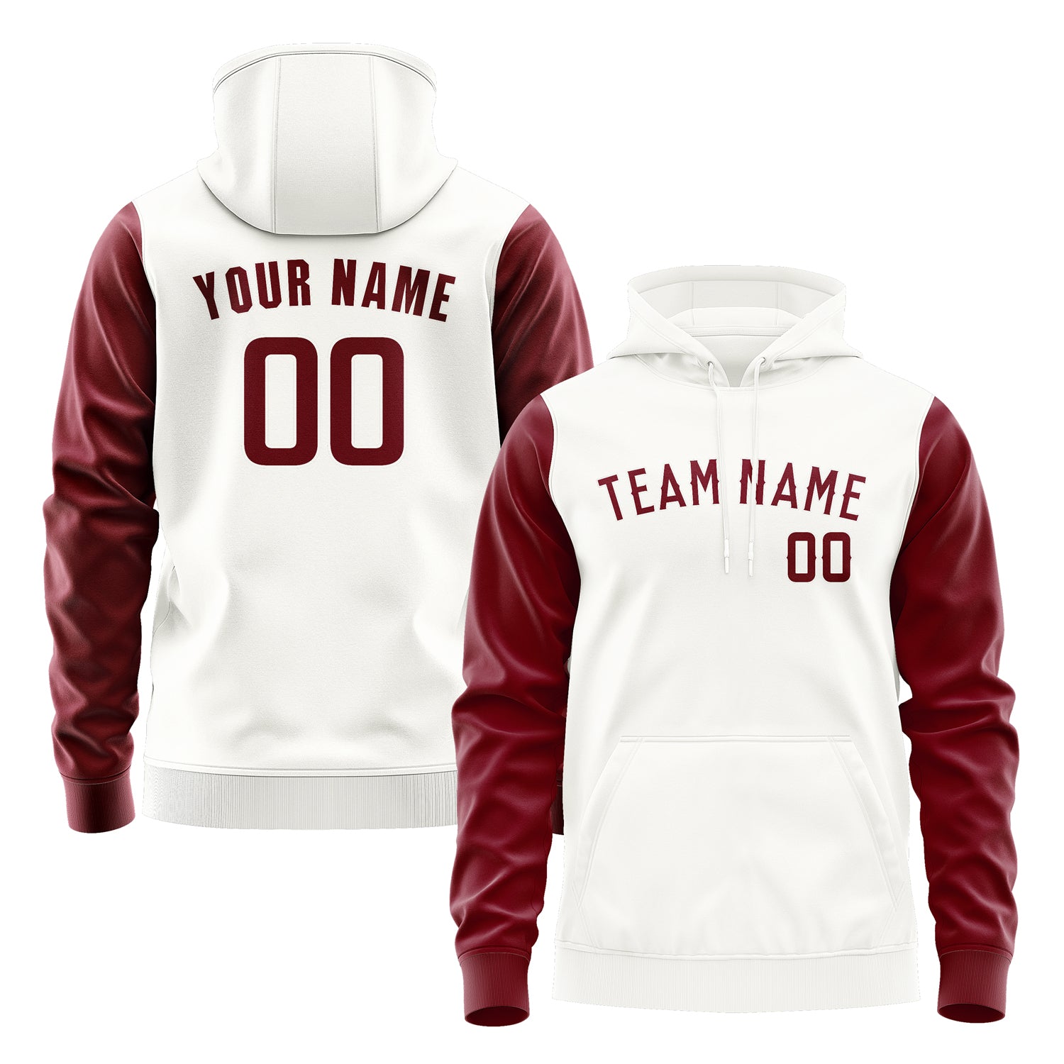 Custom White Crimson Red Hoodie 1818151518B31815