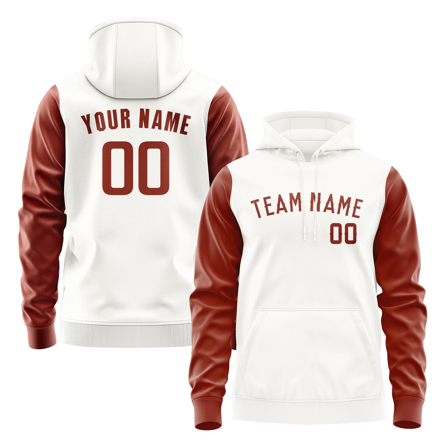 Custom White Coral Red Hoodie 1818161618B31816