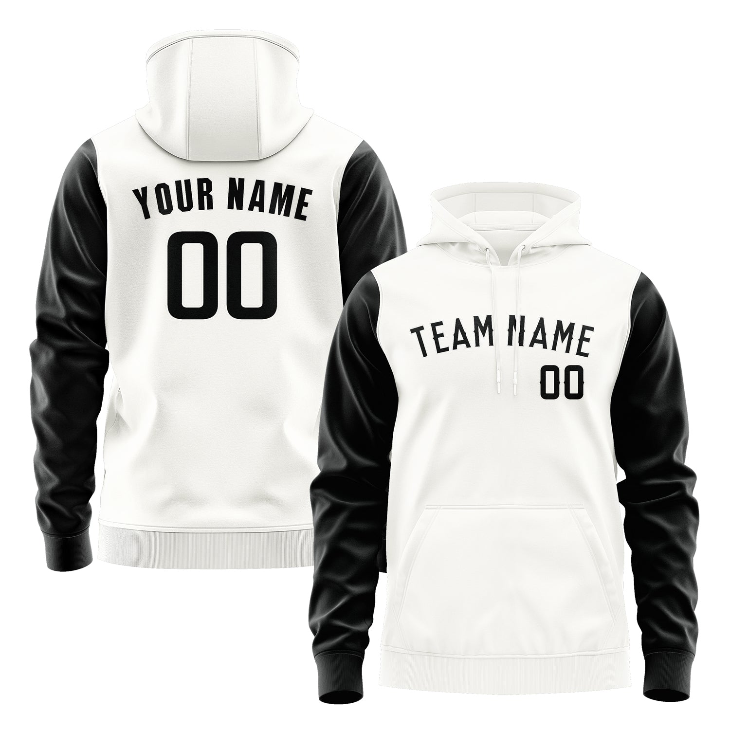 Custom White Black Hoodie 1818171718B31817