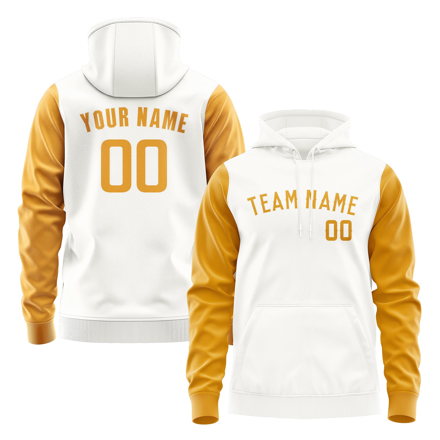 Custom White Yellow Hoodie 1818191918B31819