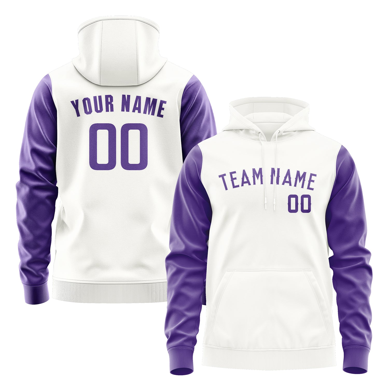 Custom White Light Purple Hoodie 1818232318B31823