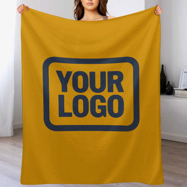 Custom Yellow Navy Blue Blanket