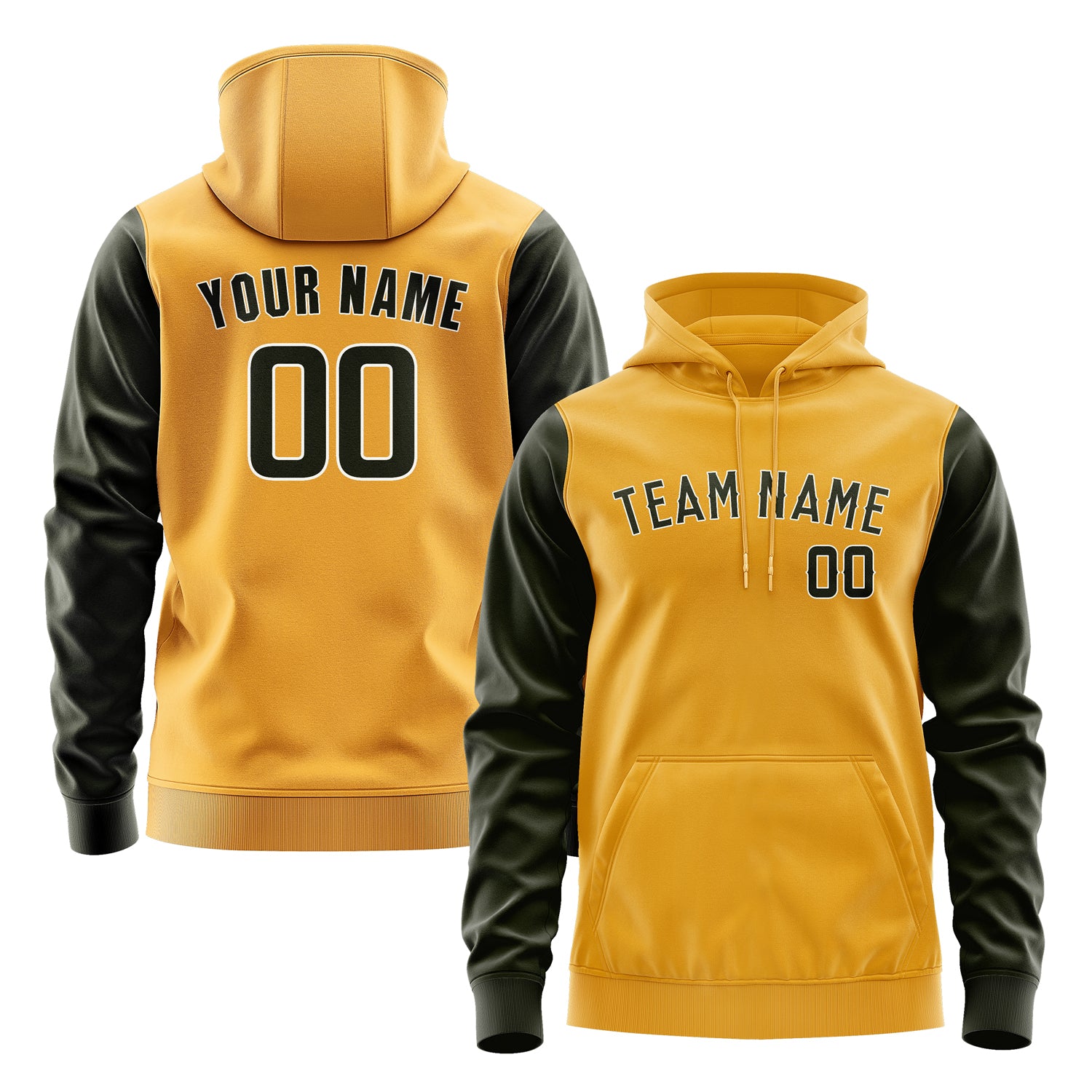 Custom Yellow Olive Hoodie 1919020219B31802