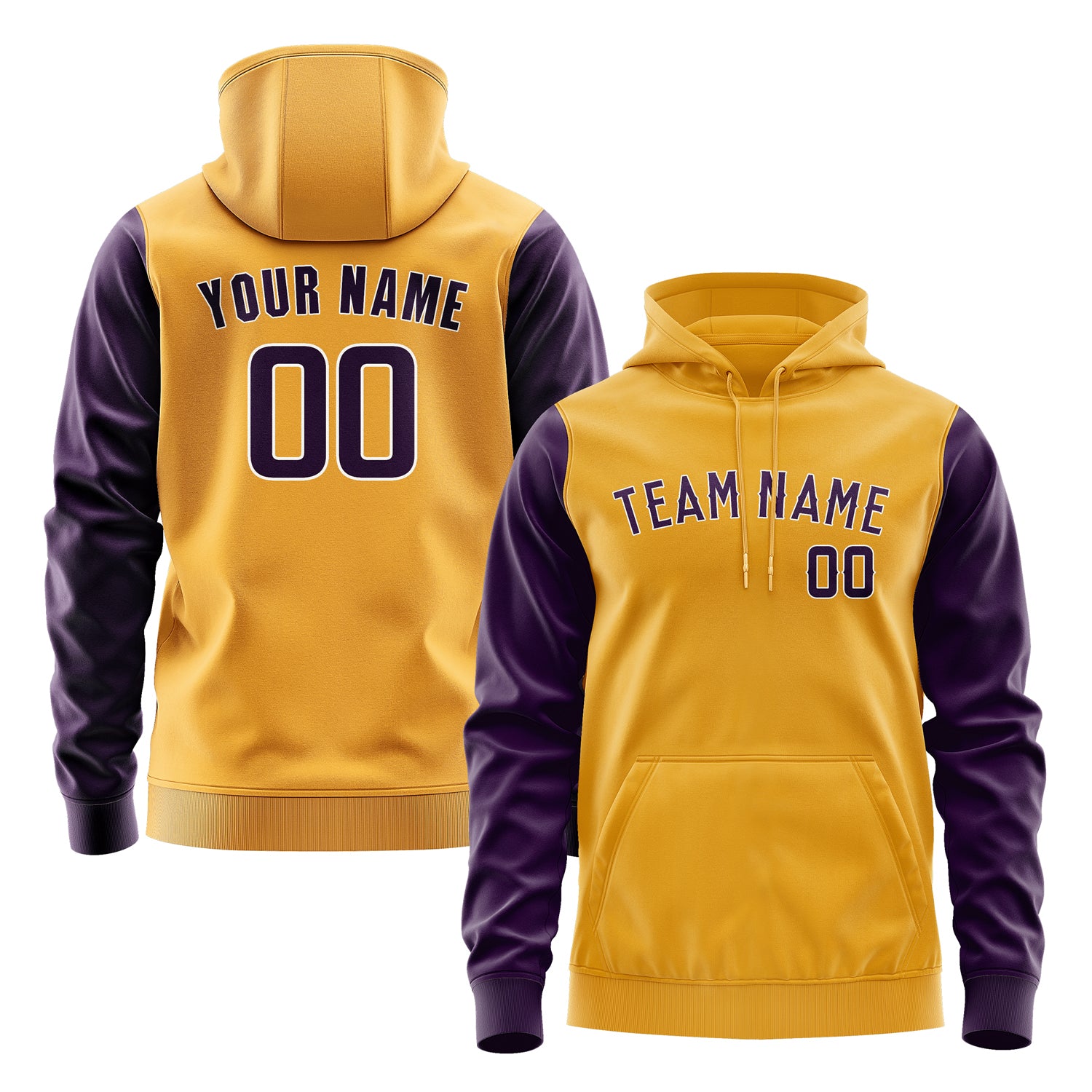 Custom Yellow Purple Hoodie 1919070719B31807