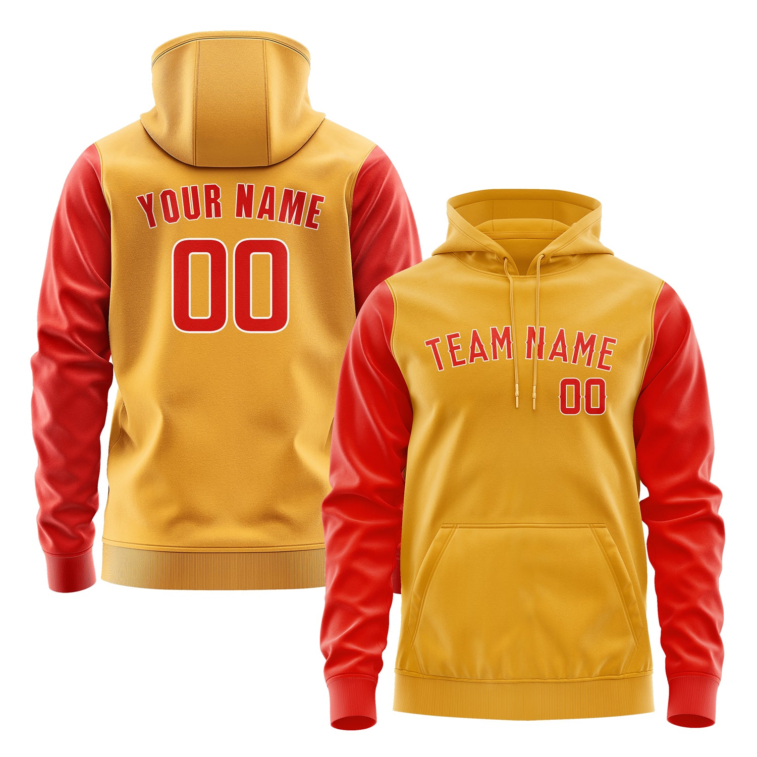 Custom Yellow Orange Red Hoodie 1919121219B31812