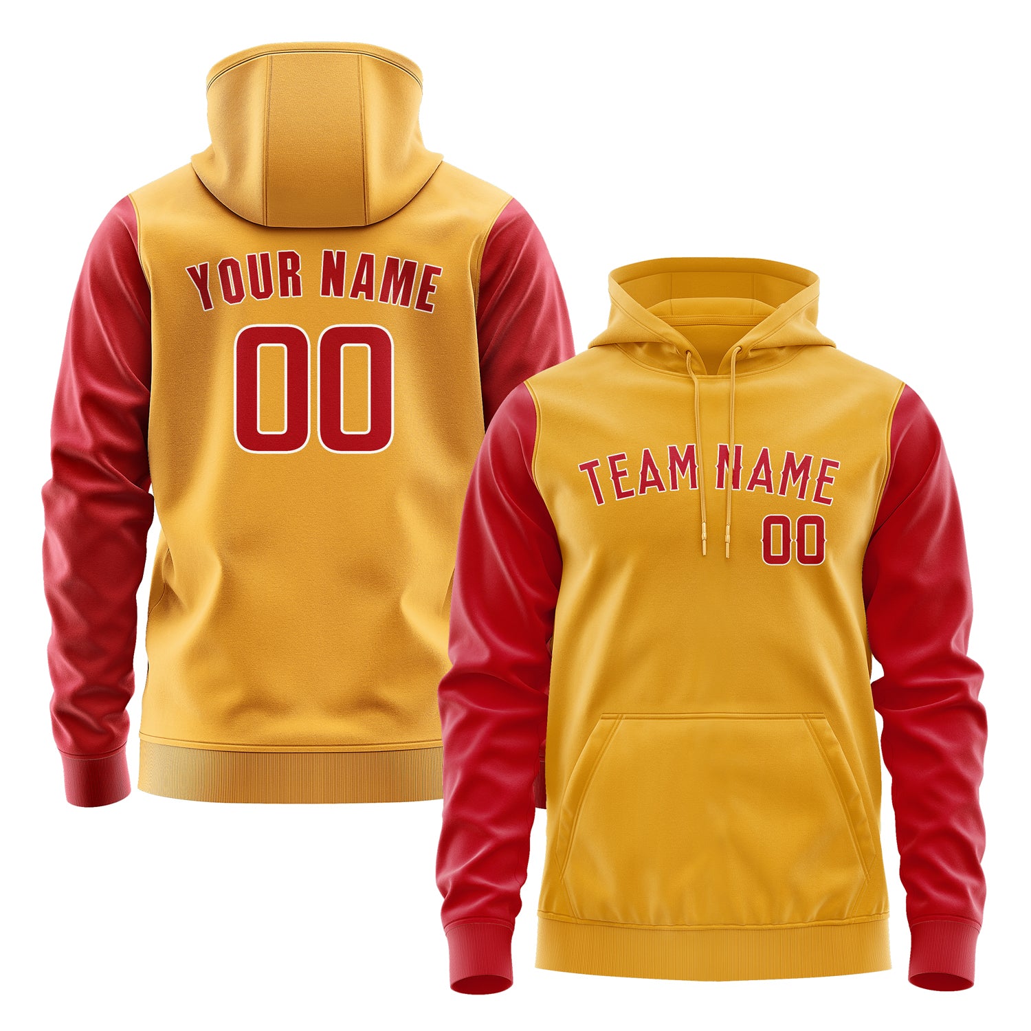 Custom Yellow Red Hoodie 1919141419B31814