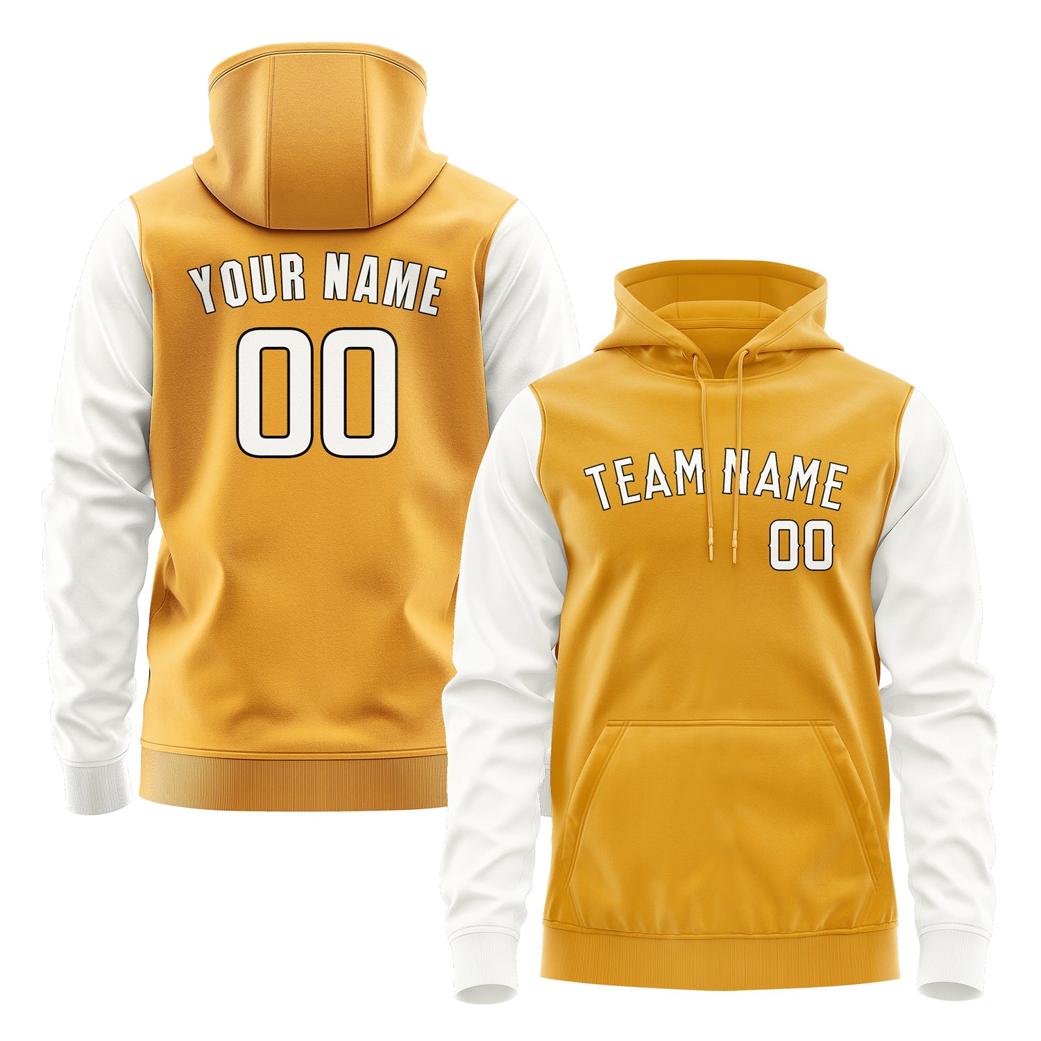 Custom Yellow White Hoodie 1919181819B31718