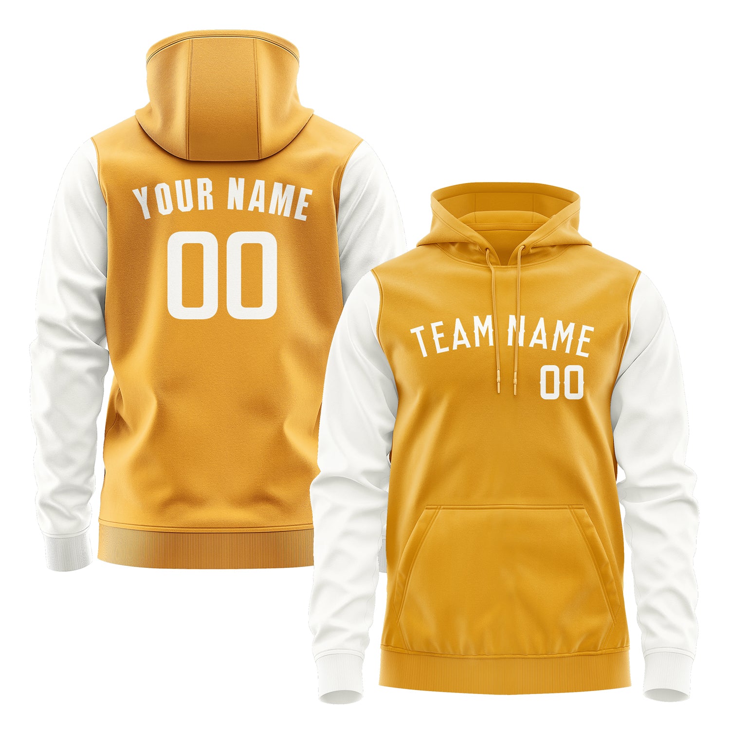 Custom Yellow White Hoodie 1919181819B31818