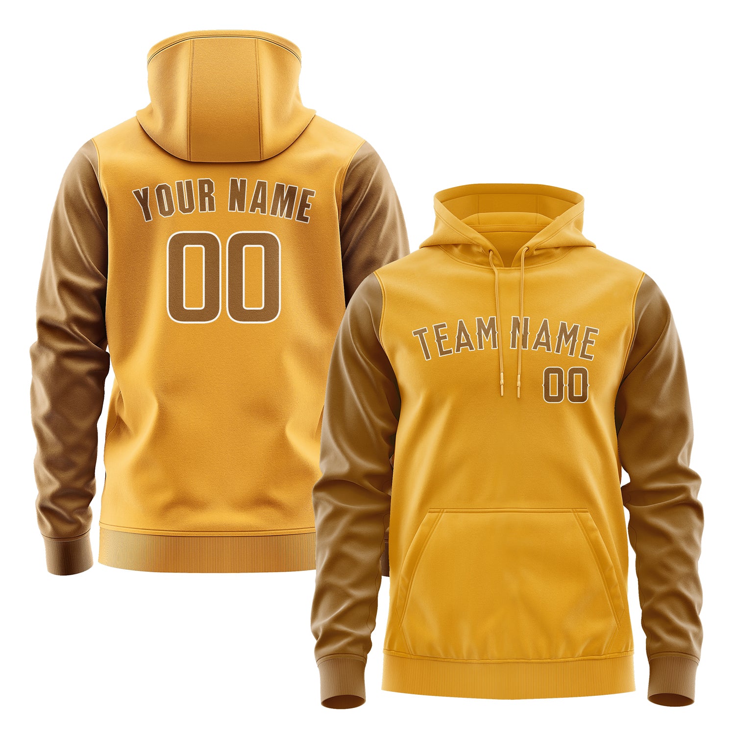 Custom Yellow Khaki Hoodie 1919222219B31822