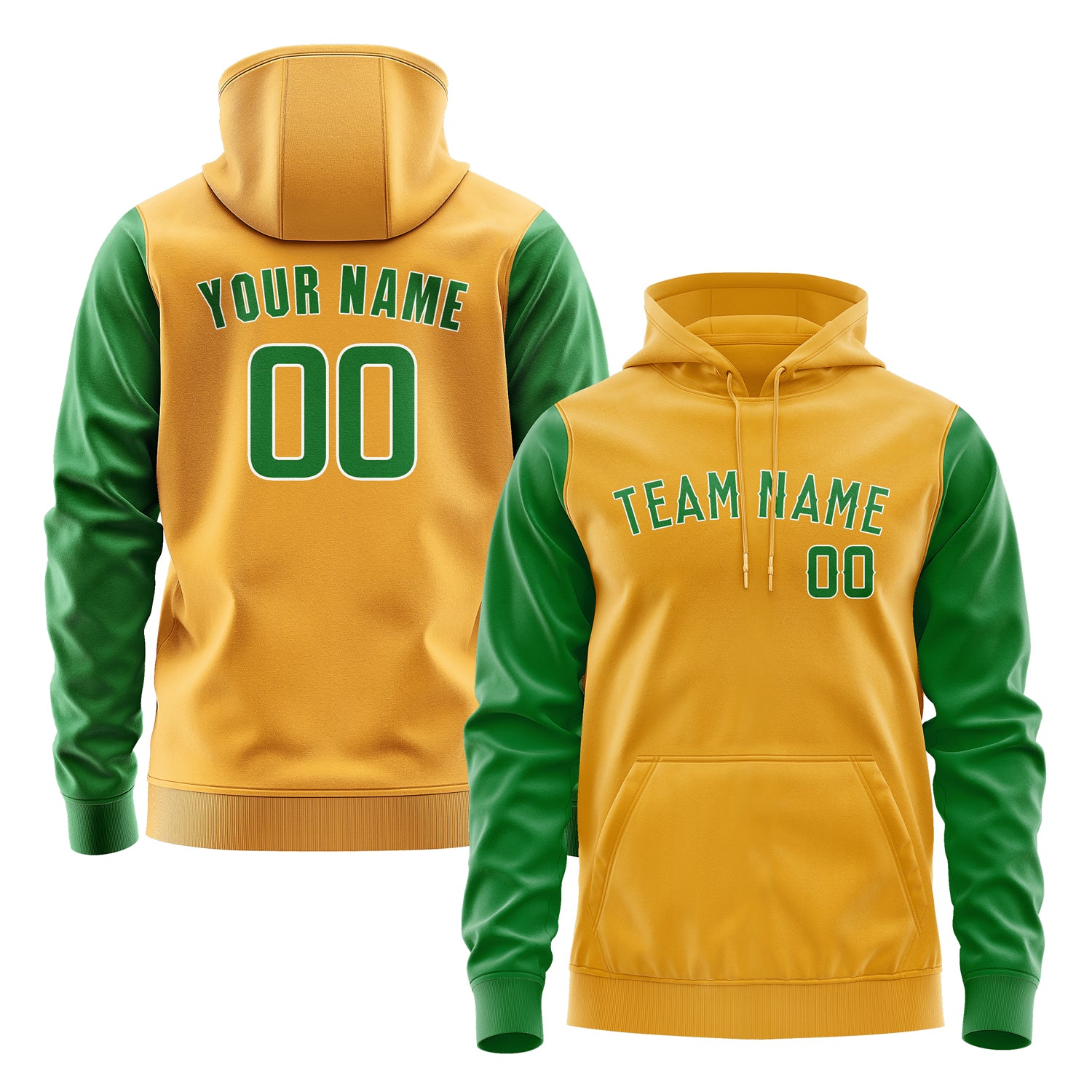 Custom Yellow Emerald Green Hoodie 1919242419B31824