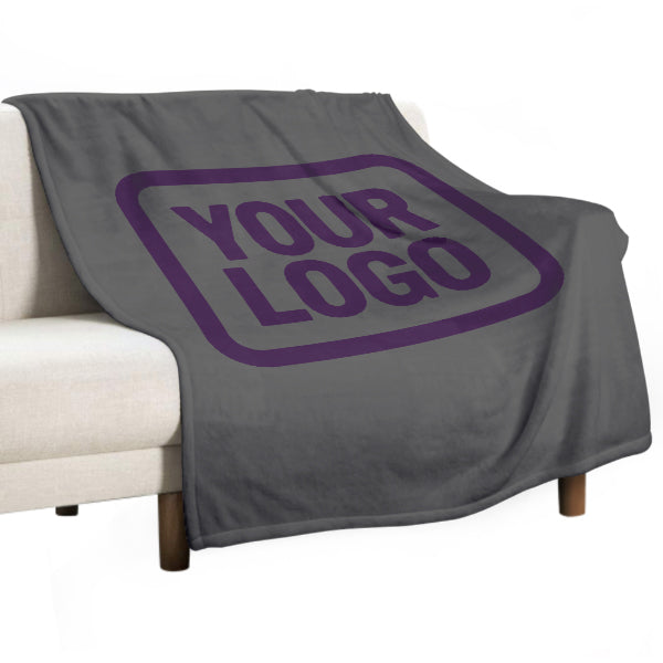Custom Dark Gray Purple Blanket
