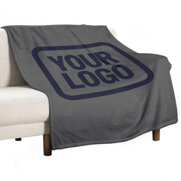 Custom Dark Gray Steel Blue Blanket