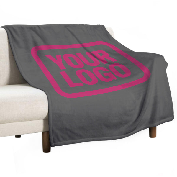Custom Dark Gray Pink Blanket