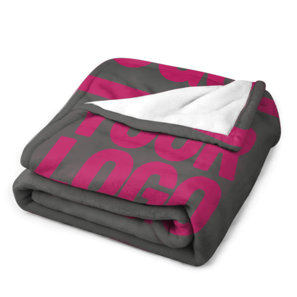 Custom Dark Gray Pink Blanket