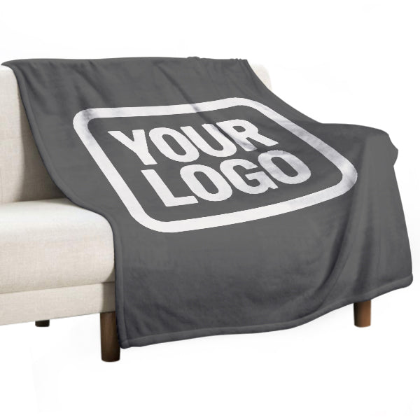 Custom Dark Gray White Blanket