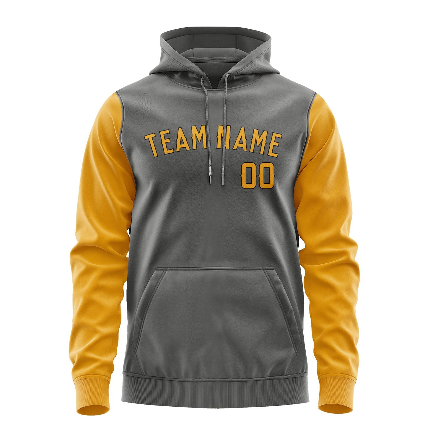 Custom Dark Grey Yellow Hoodie 2020191920B31719