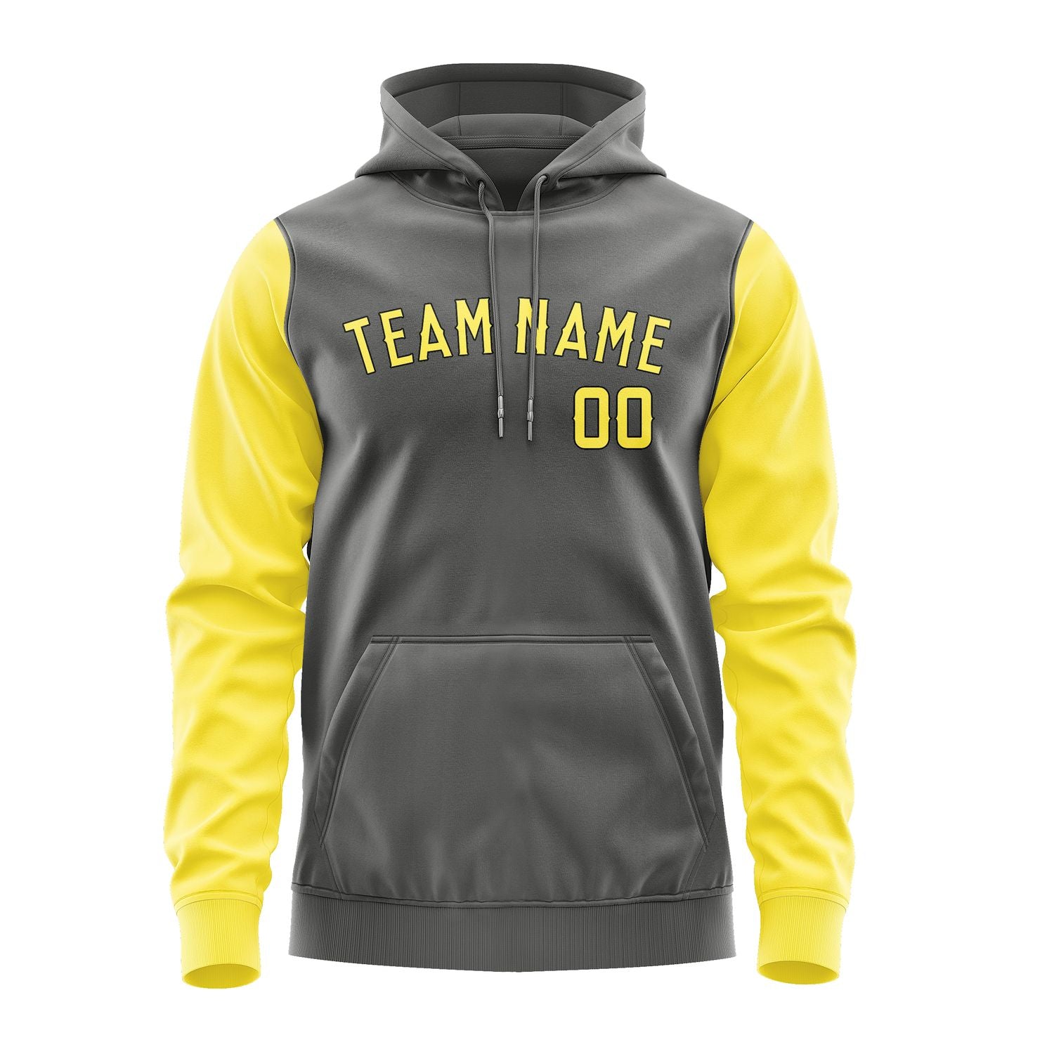 Custom Dark Grey Light Yellow Hoodie 2020262620B31726