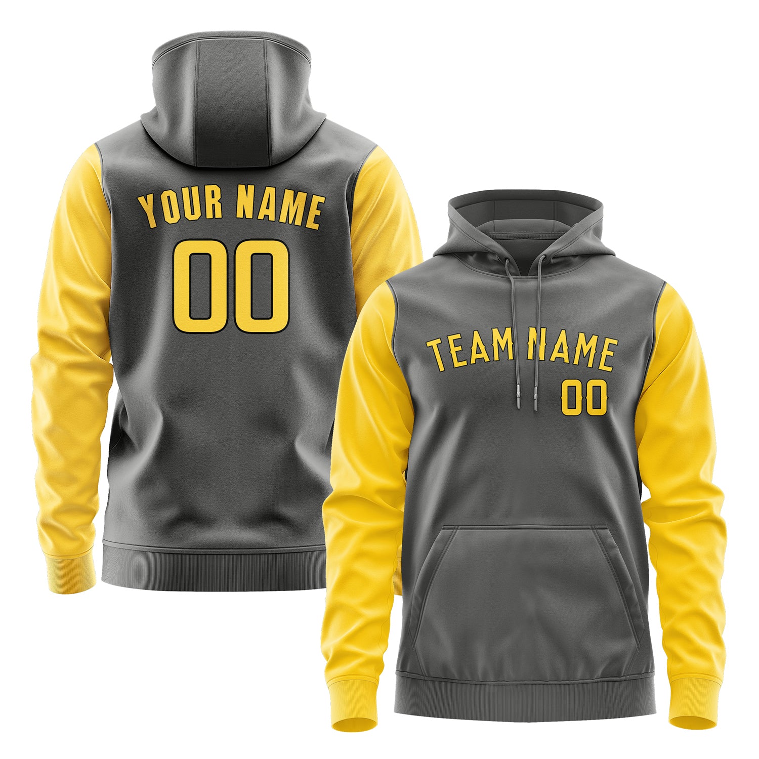 Custom Dark Grey Gold Hoodie 2020303020B31730