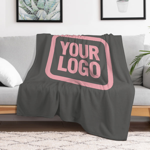Custom Dark Gray Pink Blanket