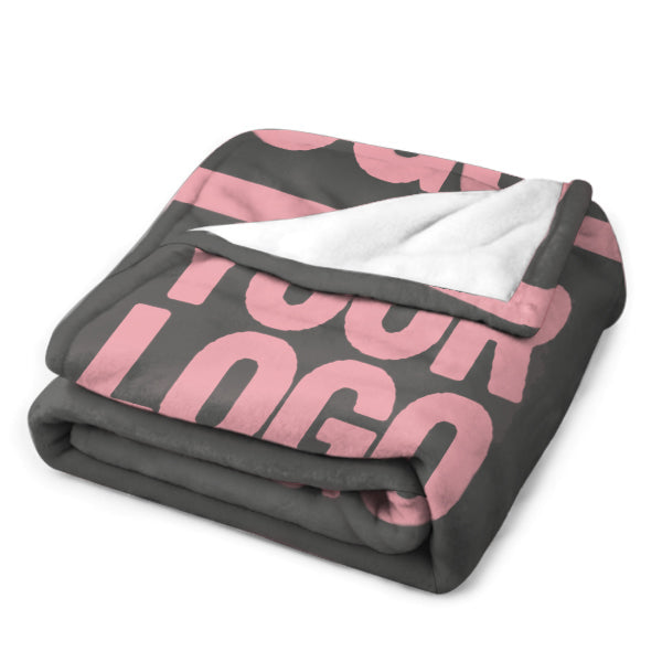 Custom Dark Gray Pink Blanket
