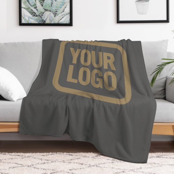 Custom Dark Gray Light Khaki Blanket